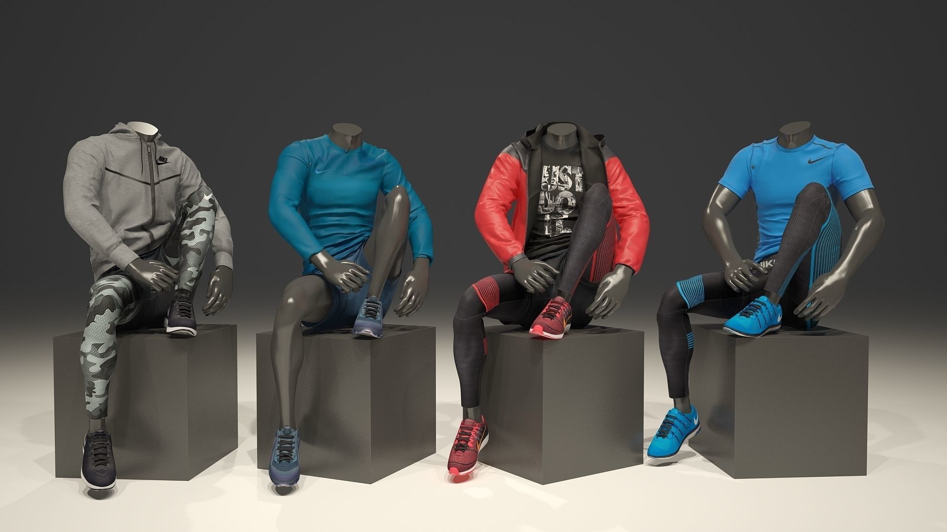 Man mannequin Nike pack 2 3D model_6