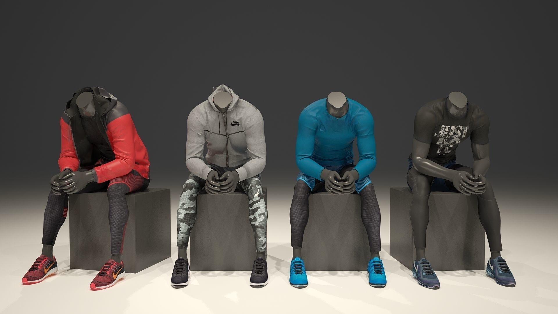 Man mannequin Nike pack 2 3D model_5