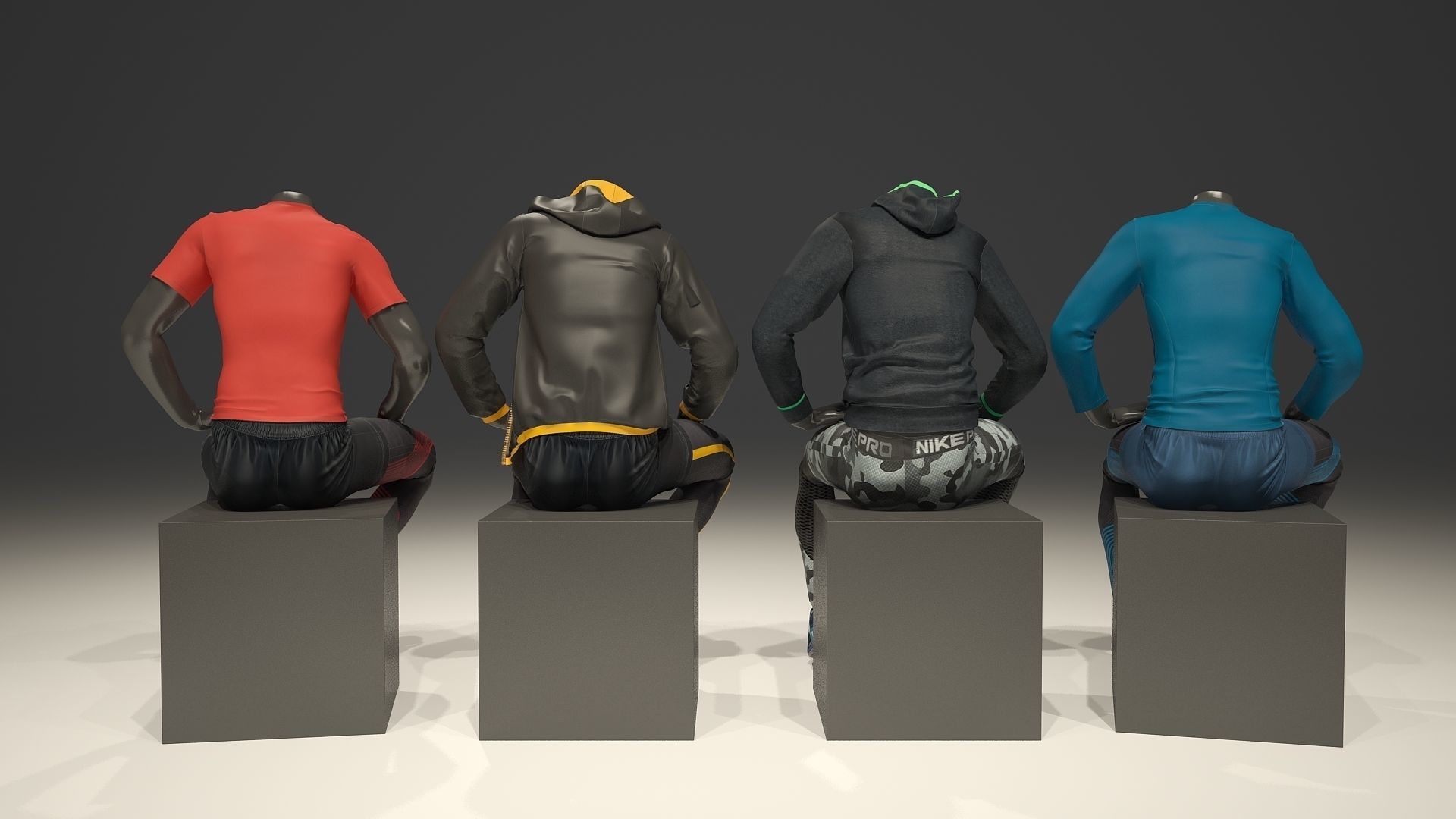 Man mannequin Nike pack 2 3D model_10