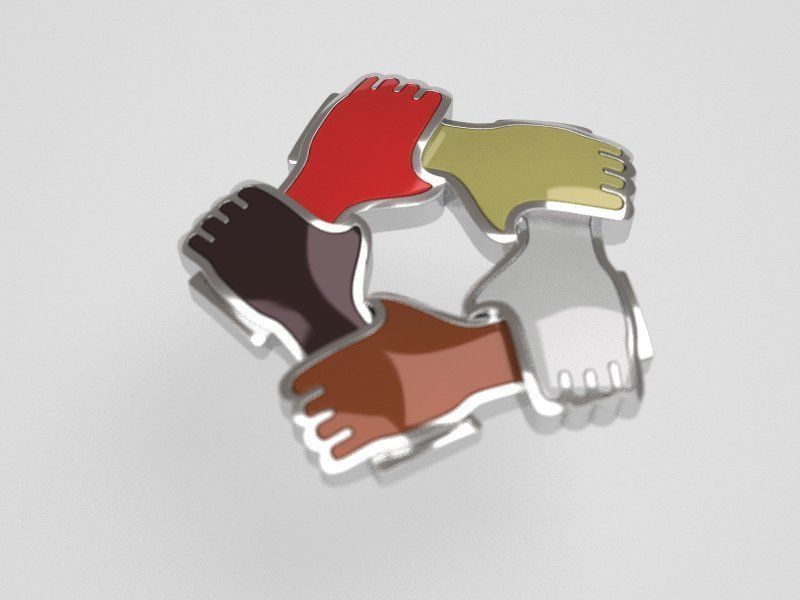 International pendant -  pin - badge - original Free 3D print model_1