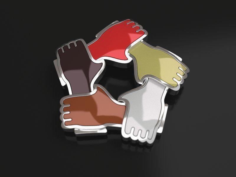 International pendant -  pin - badge - original Free 3D print model_2