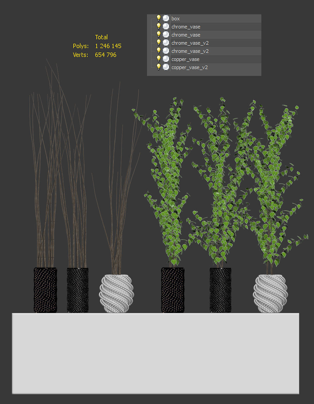 Set of plants in pots Free 3D model_2