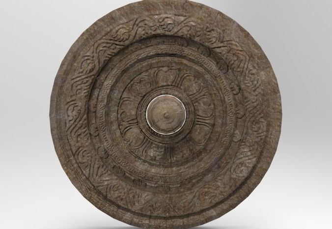 Chariot wheel with sculpting Low-poly 3D model