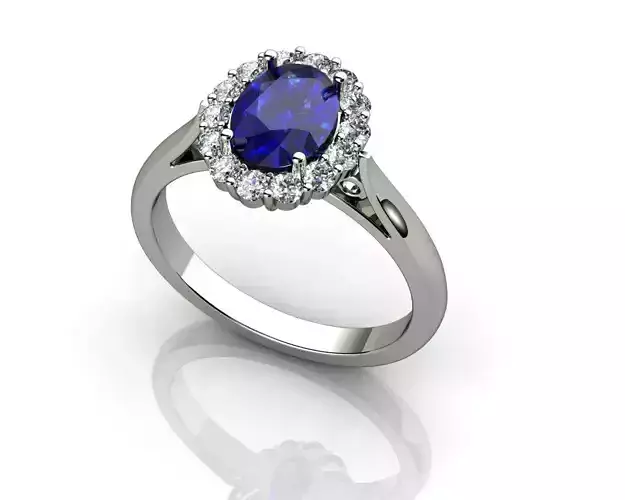 White Gold Blue Sapphire And Diamond Rings