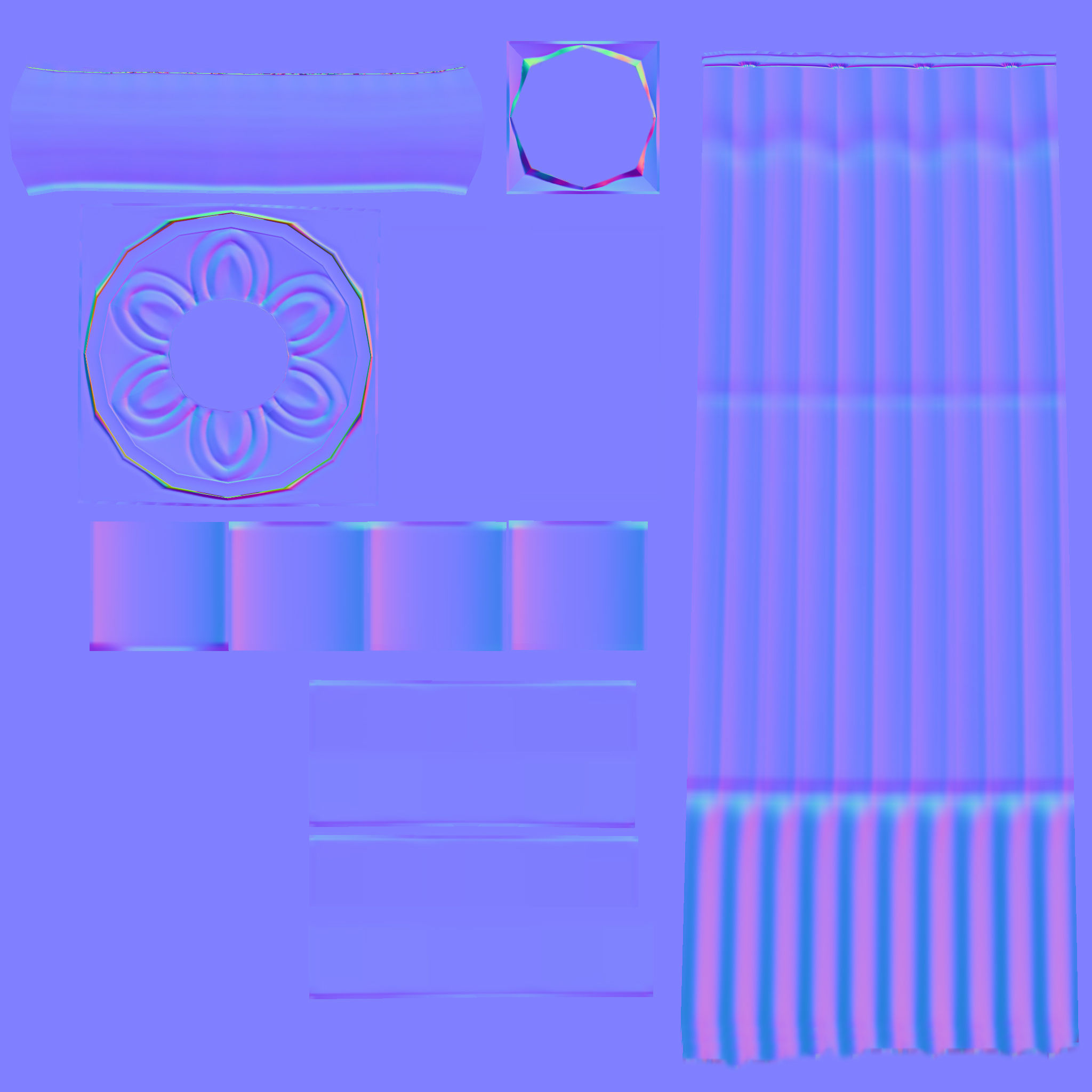 Stone pillar sculpture of Indian Temple architecture Low-poly 3D model_5