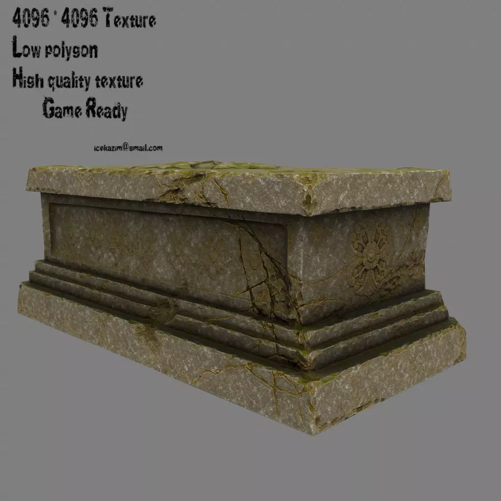 statue 8 stone coffin Low-poly 3D model_0