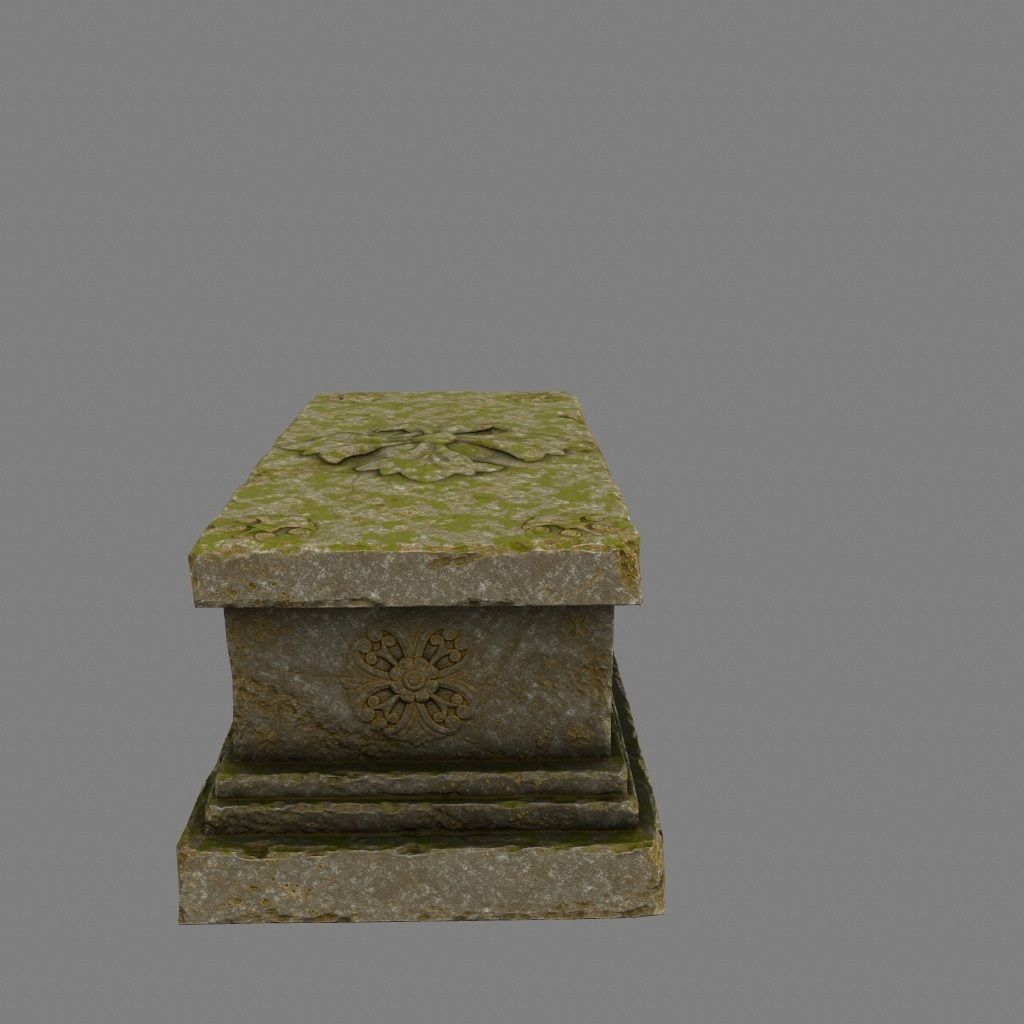 statue 8 stone coffin Low-poly 3D model_4