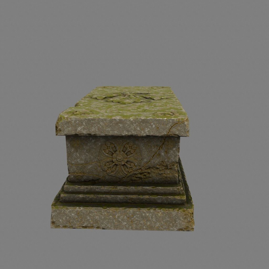 statue 8 stone coffin Low-poly 3D model_9