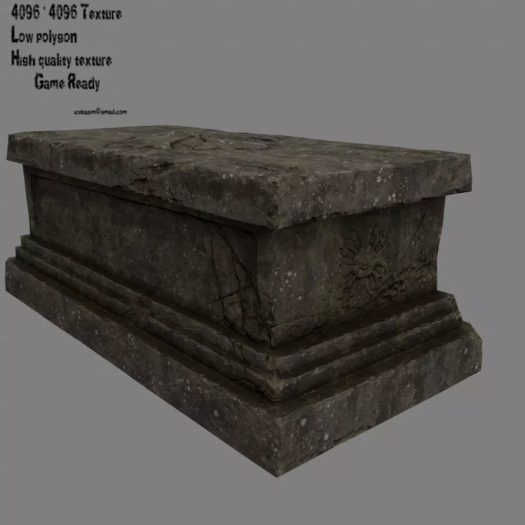 base statue 14 Low-poly 3D model_0