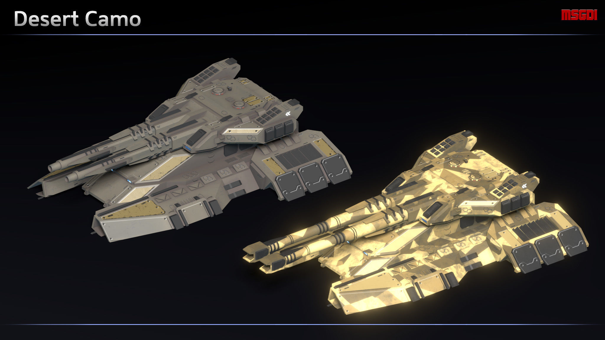 Scifi Golem Assault Antigrav Tank Low-poly 3D model_8