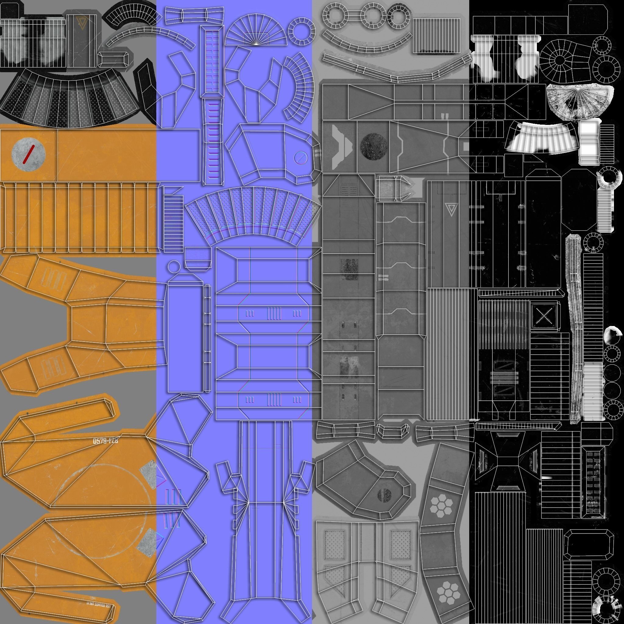 Sci Fi Flak Cannon Low-poly 3D model_7