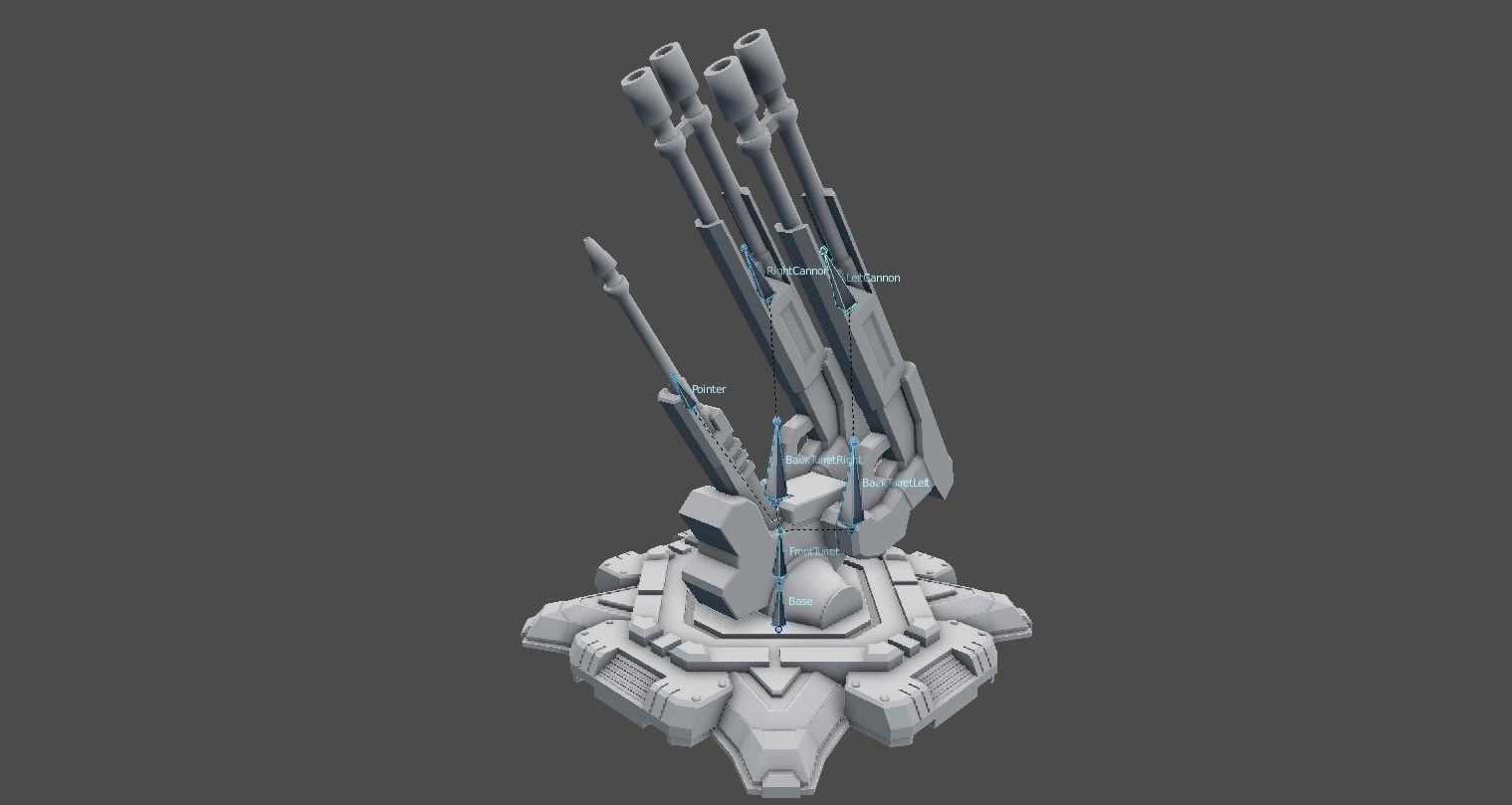 Sci Fi Flak Cannon Low-poly 3D model_6