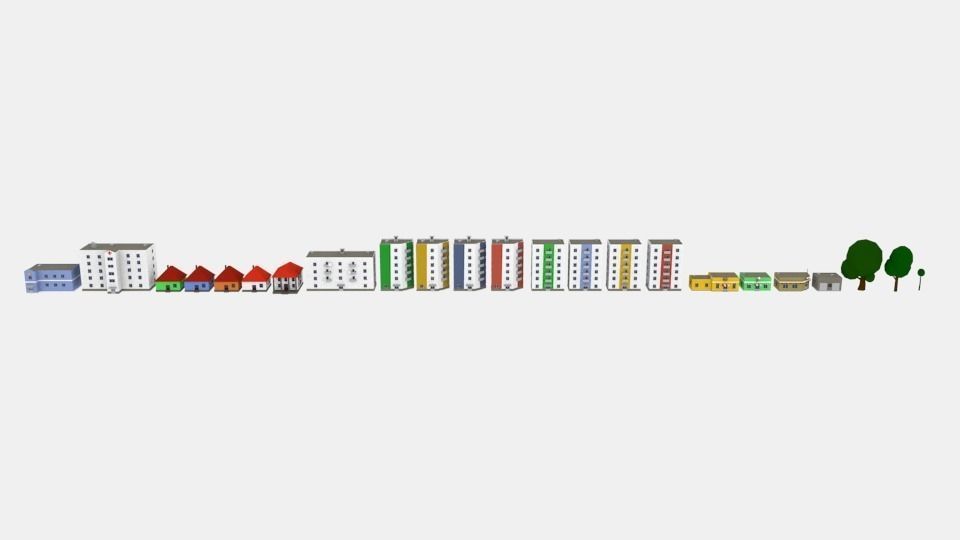 City building  pack lowpoly Free low-poly 3D model_3