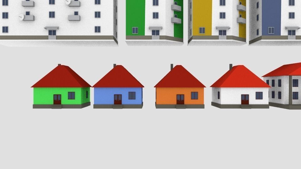 City building  pack lowpoly Free low-poly 3D model_13