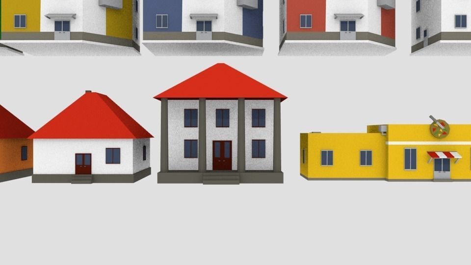 City building  pack lowpoly Free low-poly 3D model_14