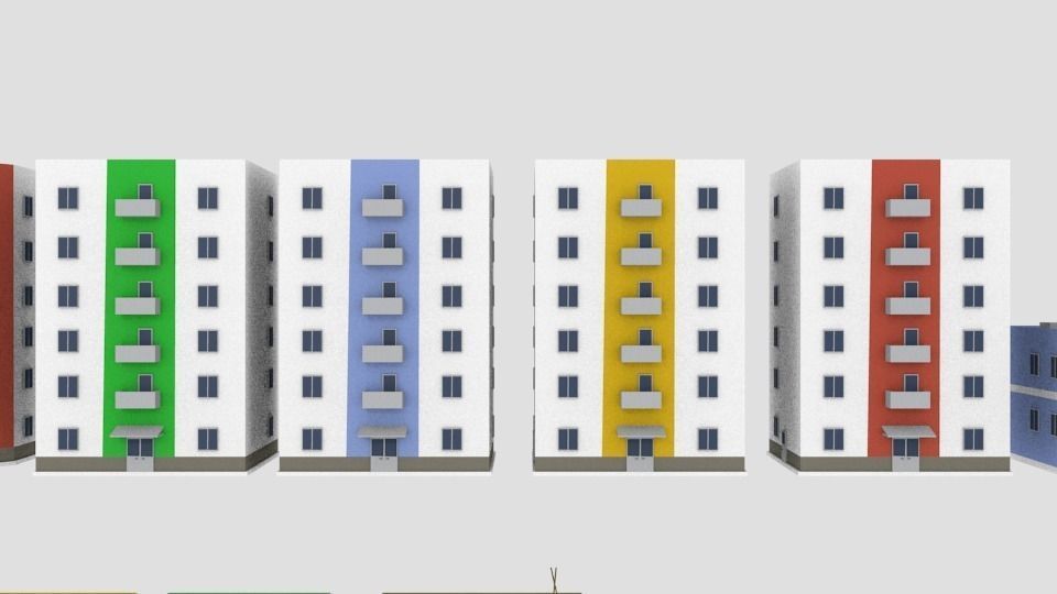 City building  pack lowpoly Free low-poly 3D model_11
