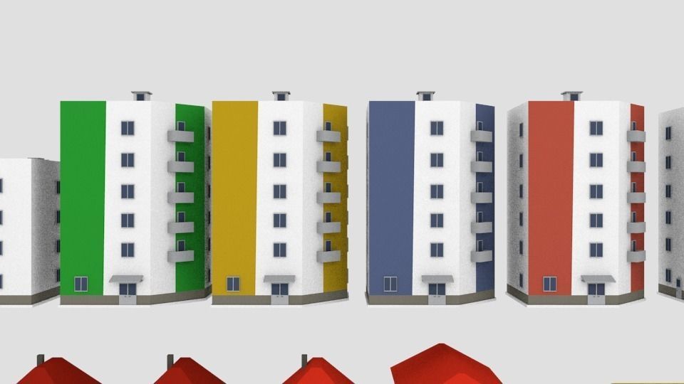 City building  pack lowpoly Free low-poly 3D model_10