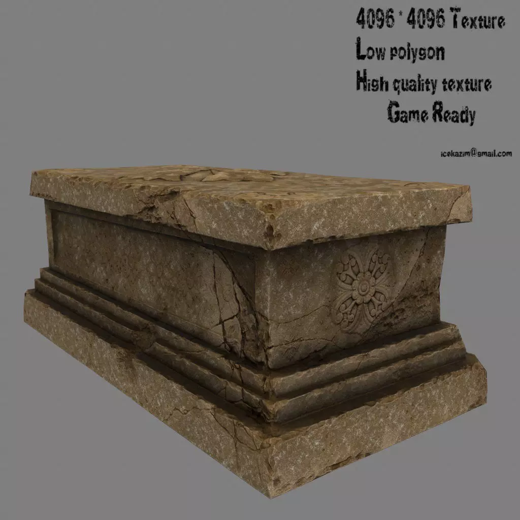 base statue 18 Low-poly 3D model_0