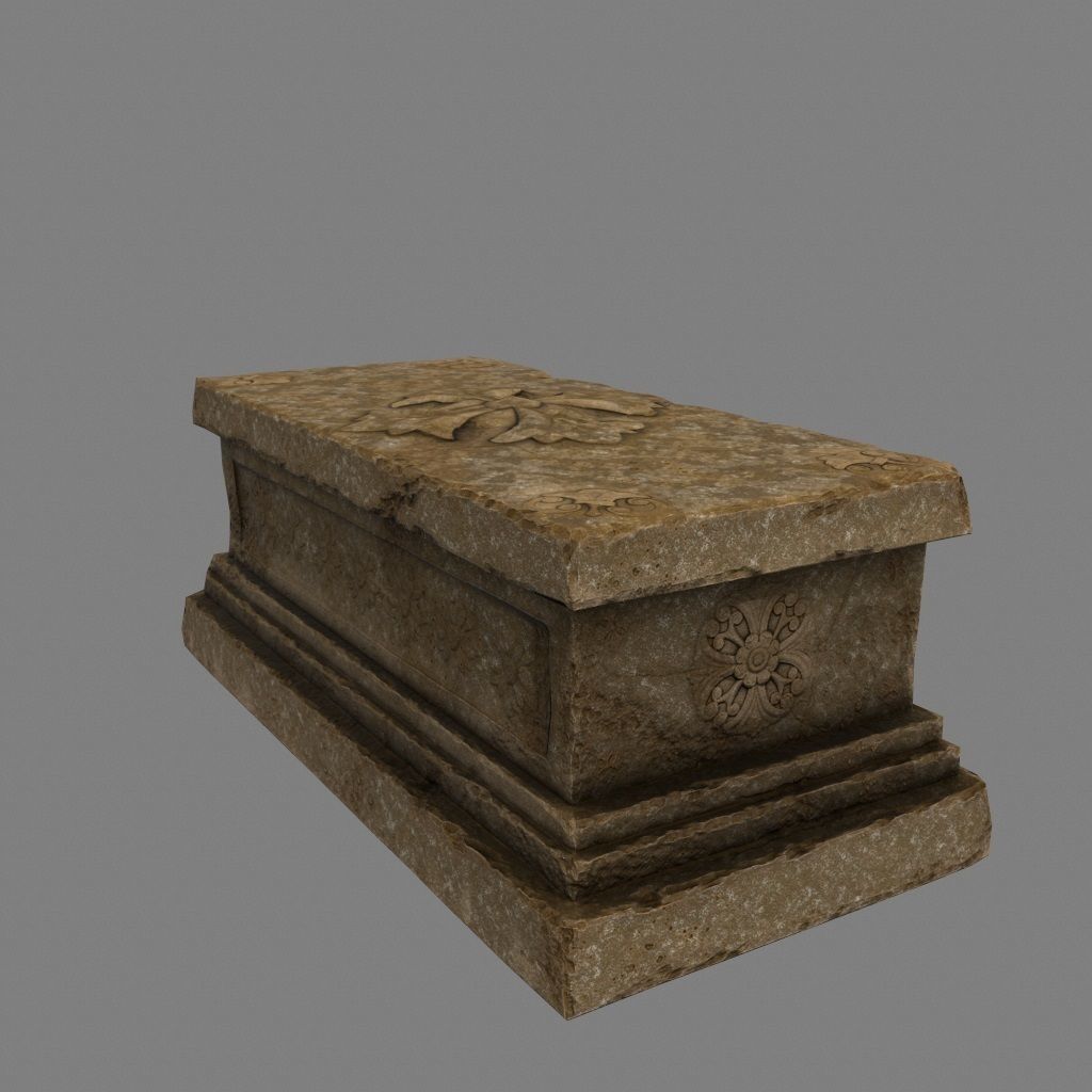 base statue 18 Low-poly 3D model_7