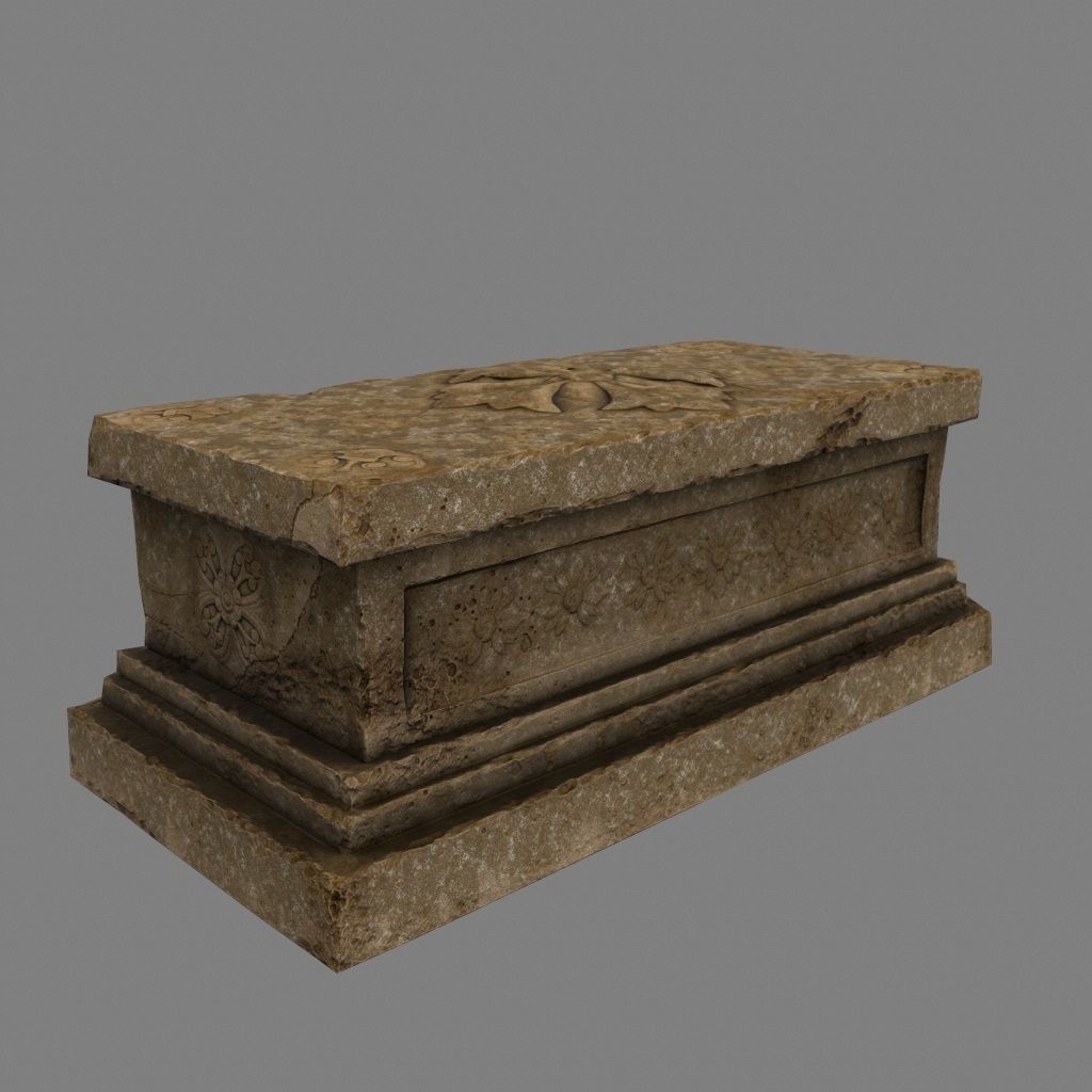 base statue 18 Low-poly 3D model_4