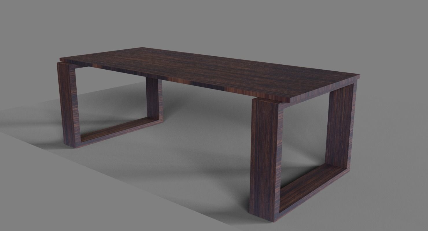 Wenge Hardwood Table Free low-poly 3D model_4