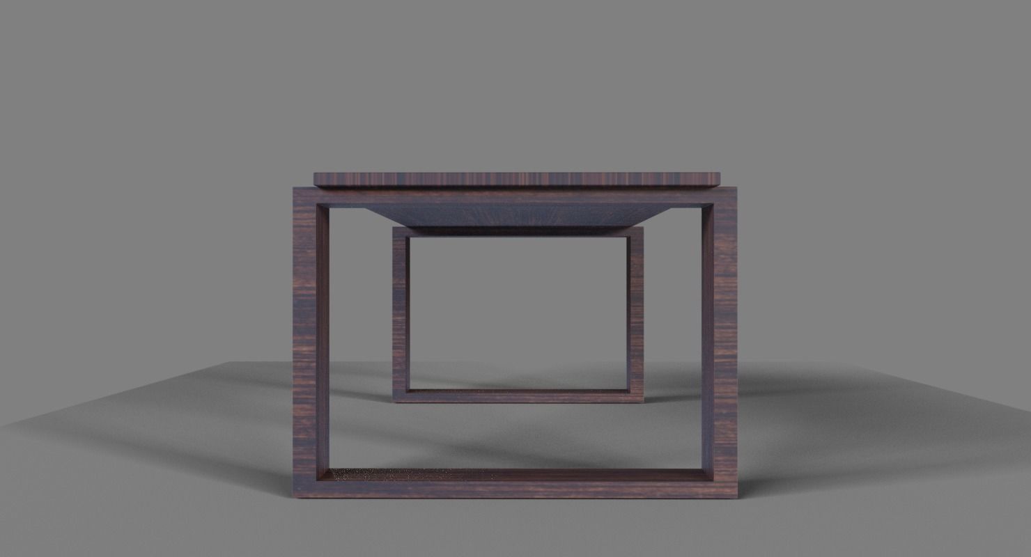 Wenge Hardwood Table Free low-poly 3D model_2