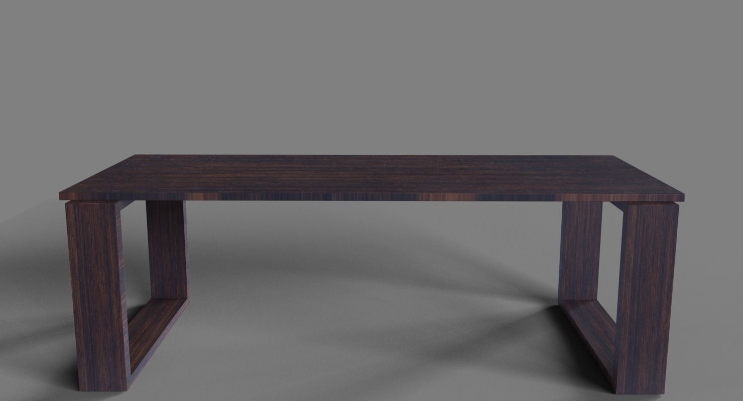 Wenge Hardwood Table Free low-poly 3D model_0