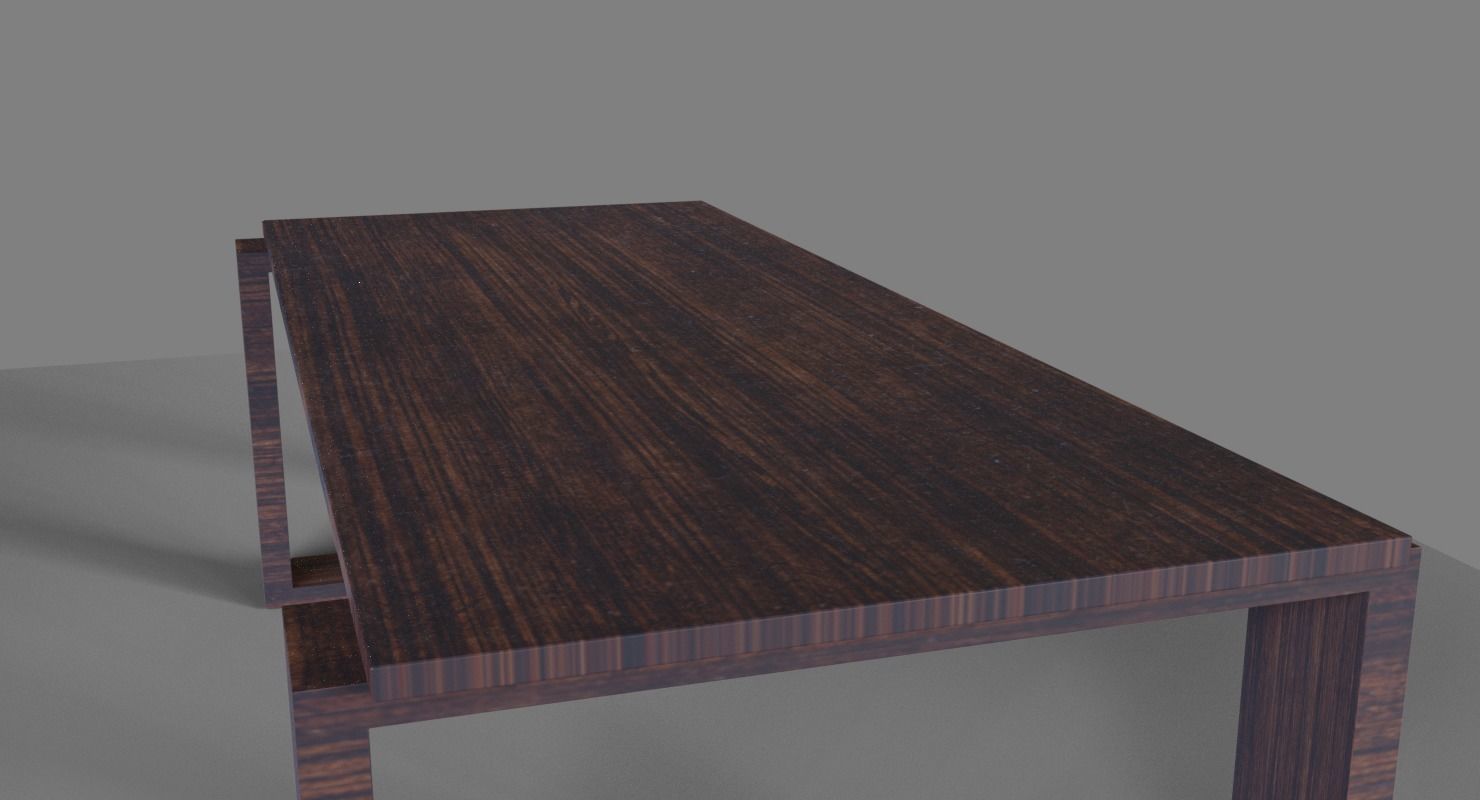 Wenge Hardwood Table Free low-poly 3D model_1