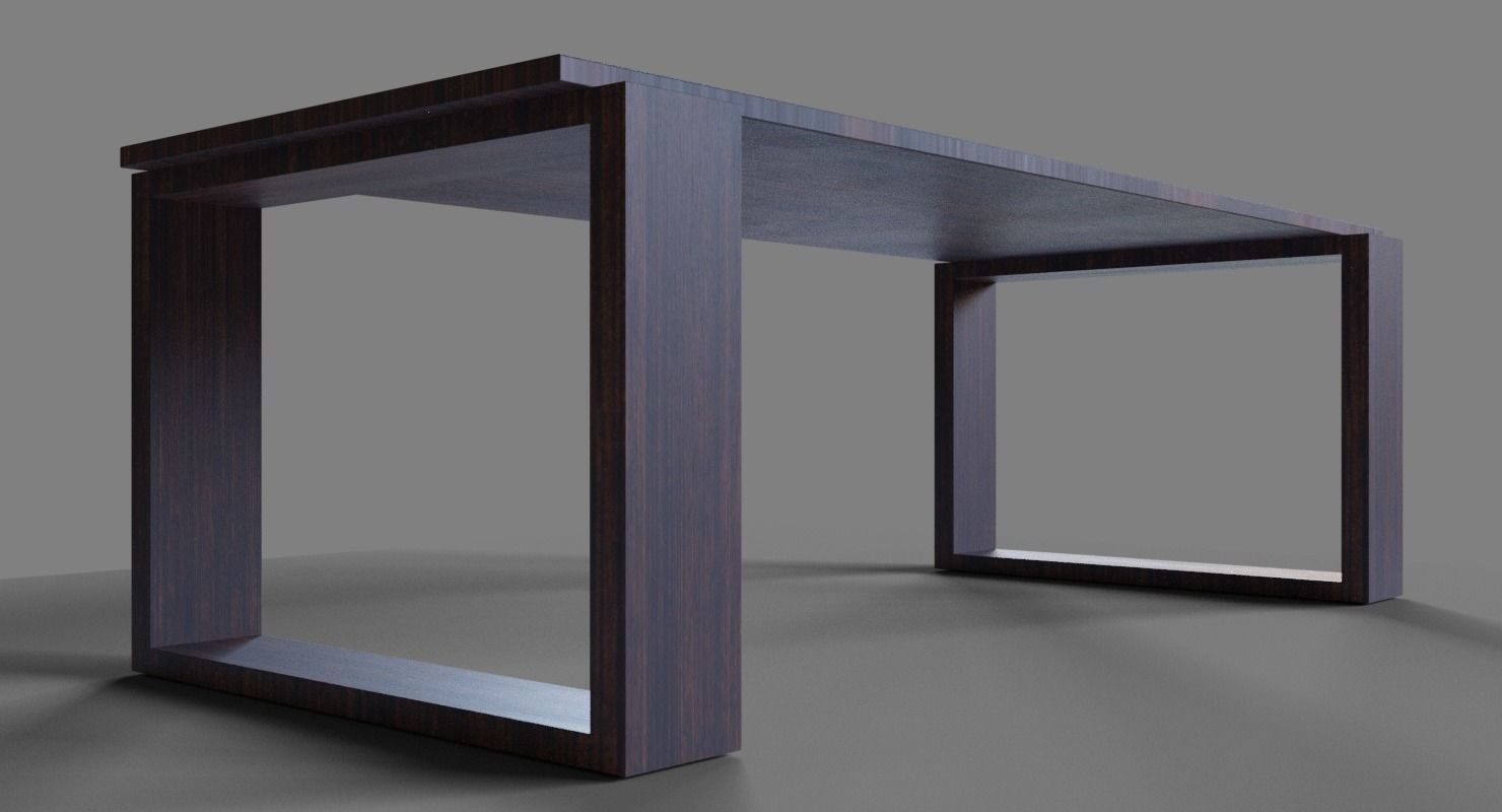 Wenge Hardwood Table Free low-poly 3D model_3