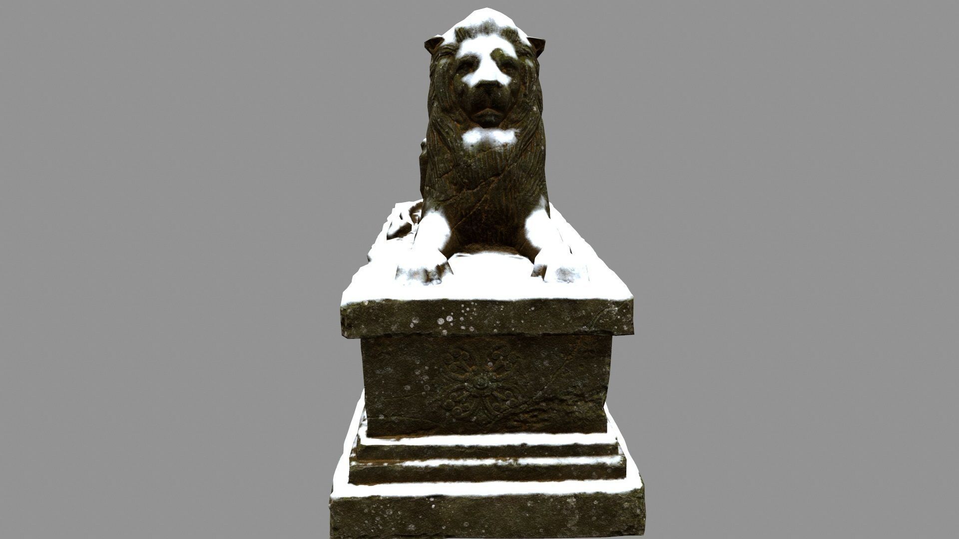 Lion Statue 24 Low-poly 3D model_2