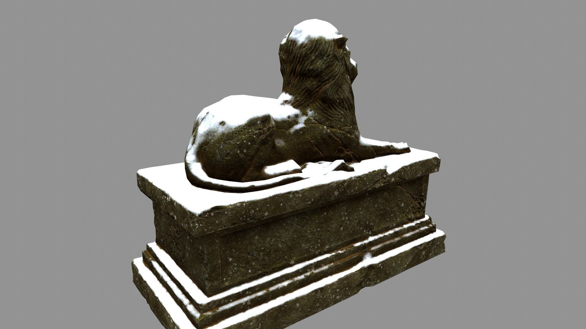 Lion Statue 24 Low-poly 3D model_4
