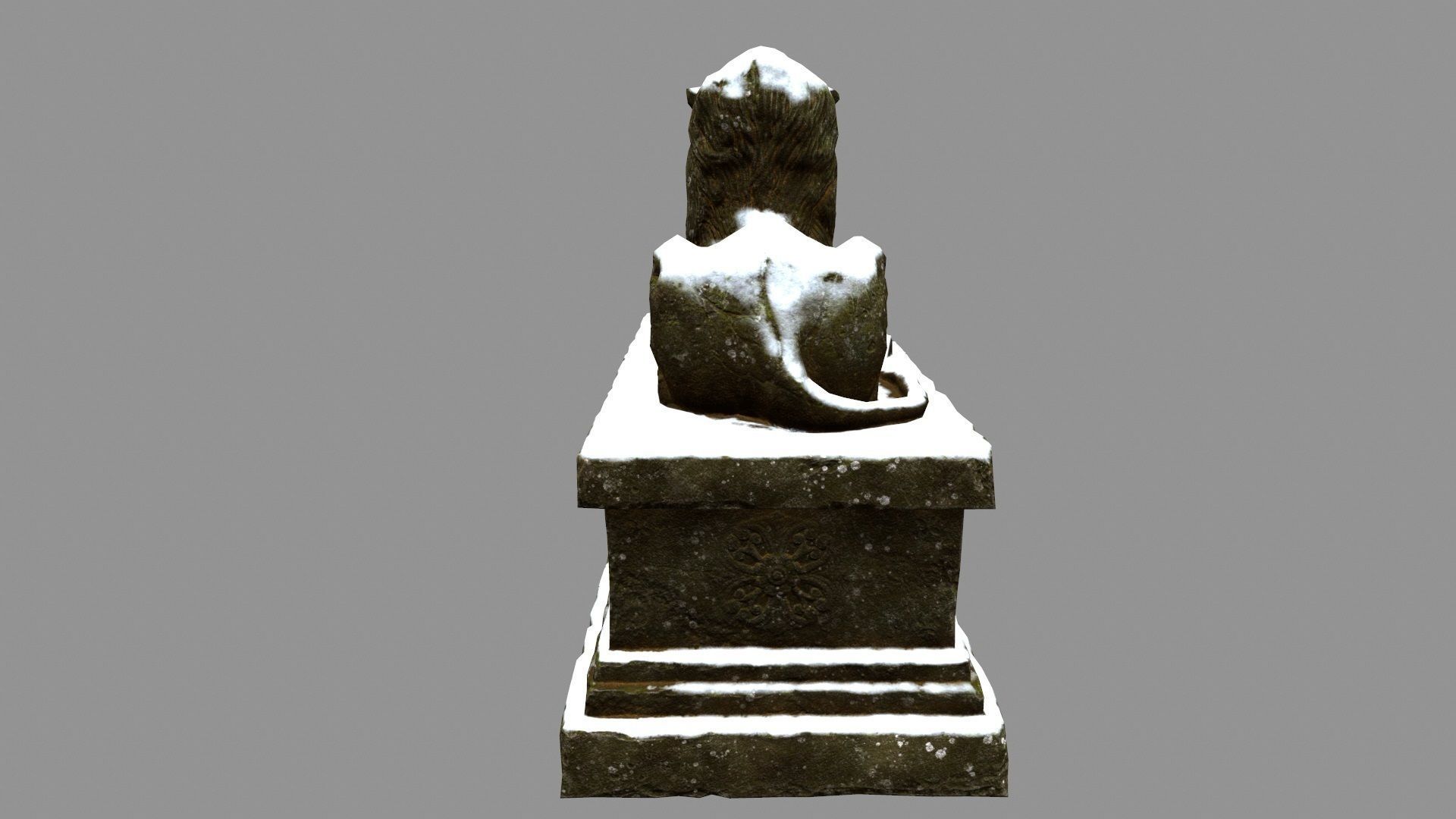 Lion Statue 24 Low-poly 3D model_8