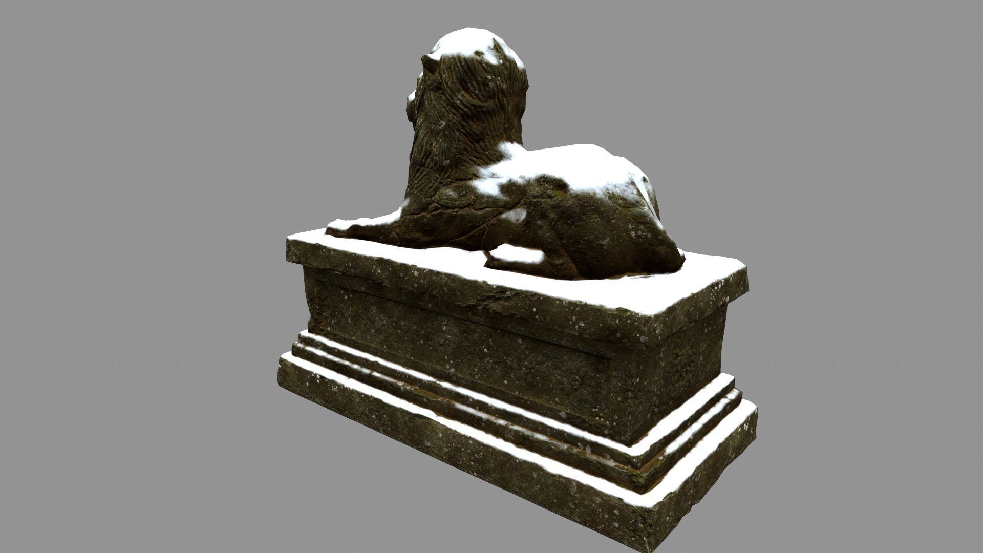 Lion Statue 24 Low-poly 3D model_9