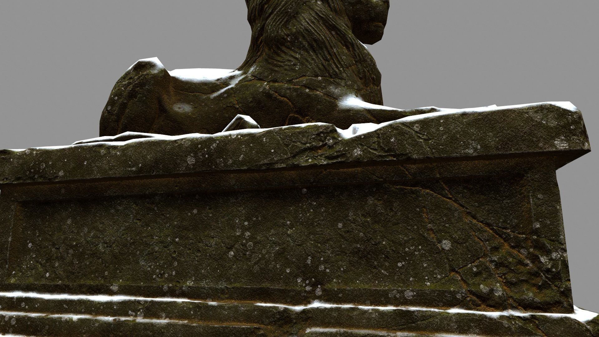 Lion Statue 24 Low-poly 3D model_10