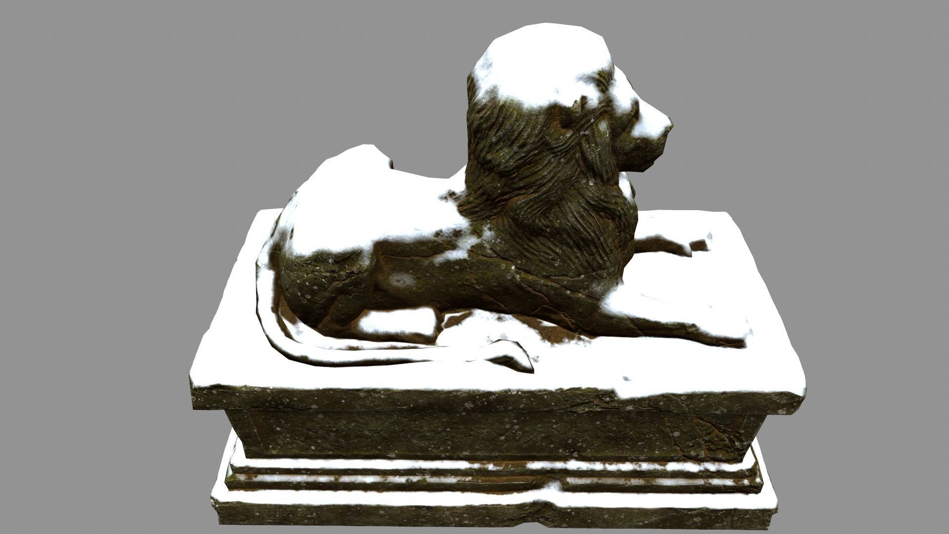 Lion Statue 24 Low-poly 3D model_1