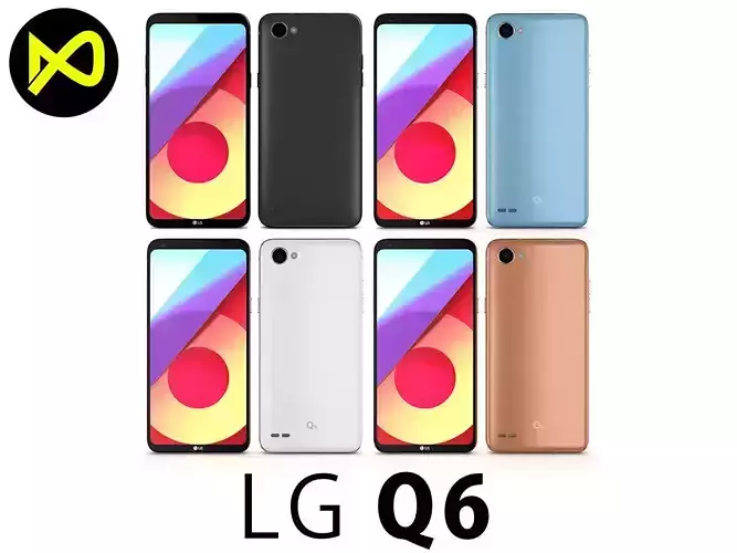 LG Q6 All Colors 3D model