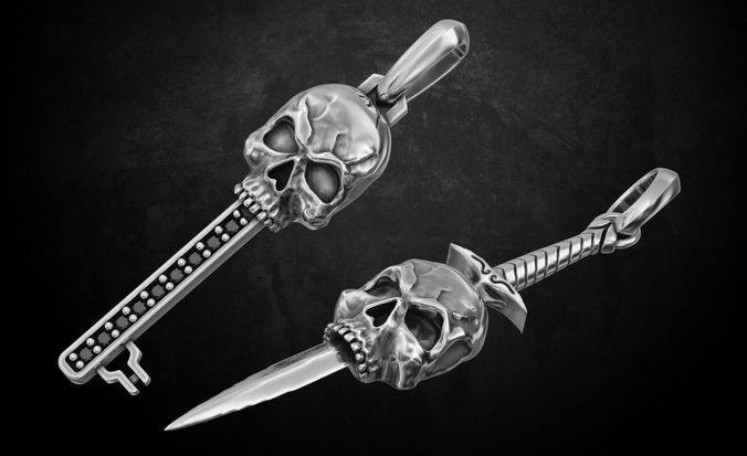 Pendant with a skull for men and women 174 3D print model