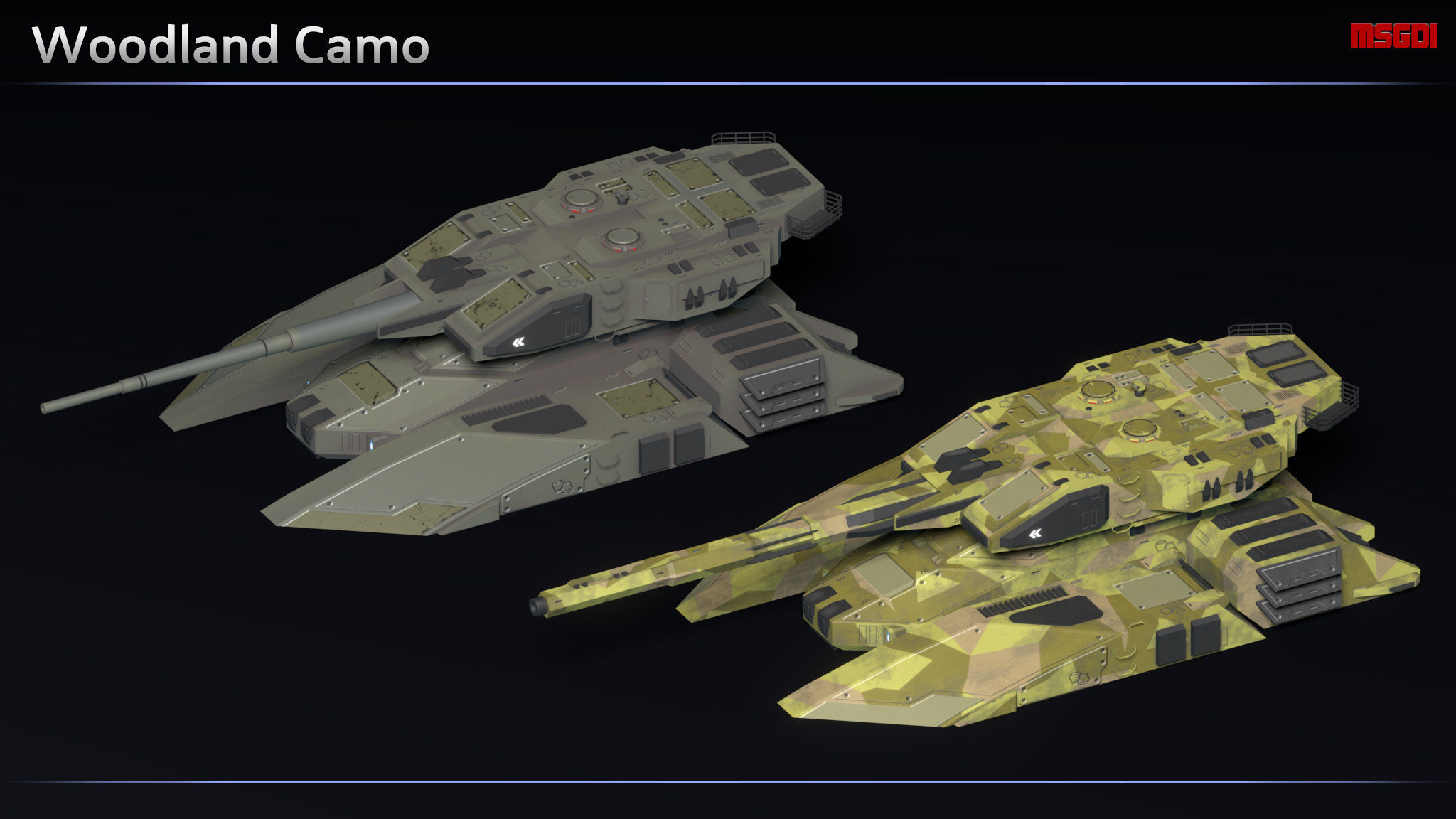 Scifi Titan Heavy Antigrav Tank Low-poly 3D model_7