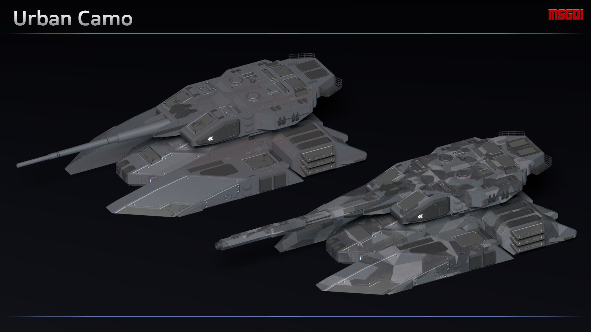 Scifi Titan Heavy Antigrav Tank Low-poly 3D model_6