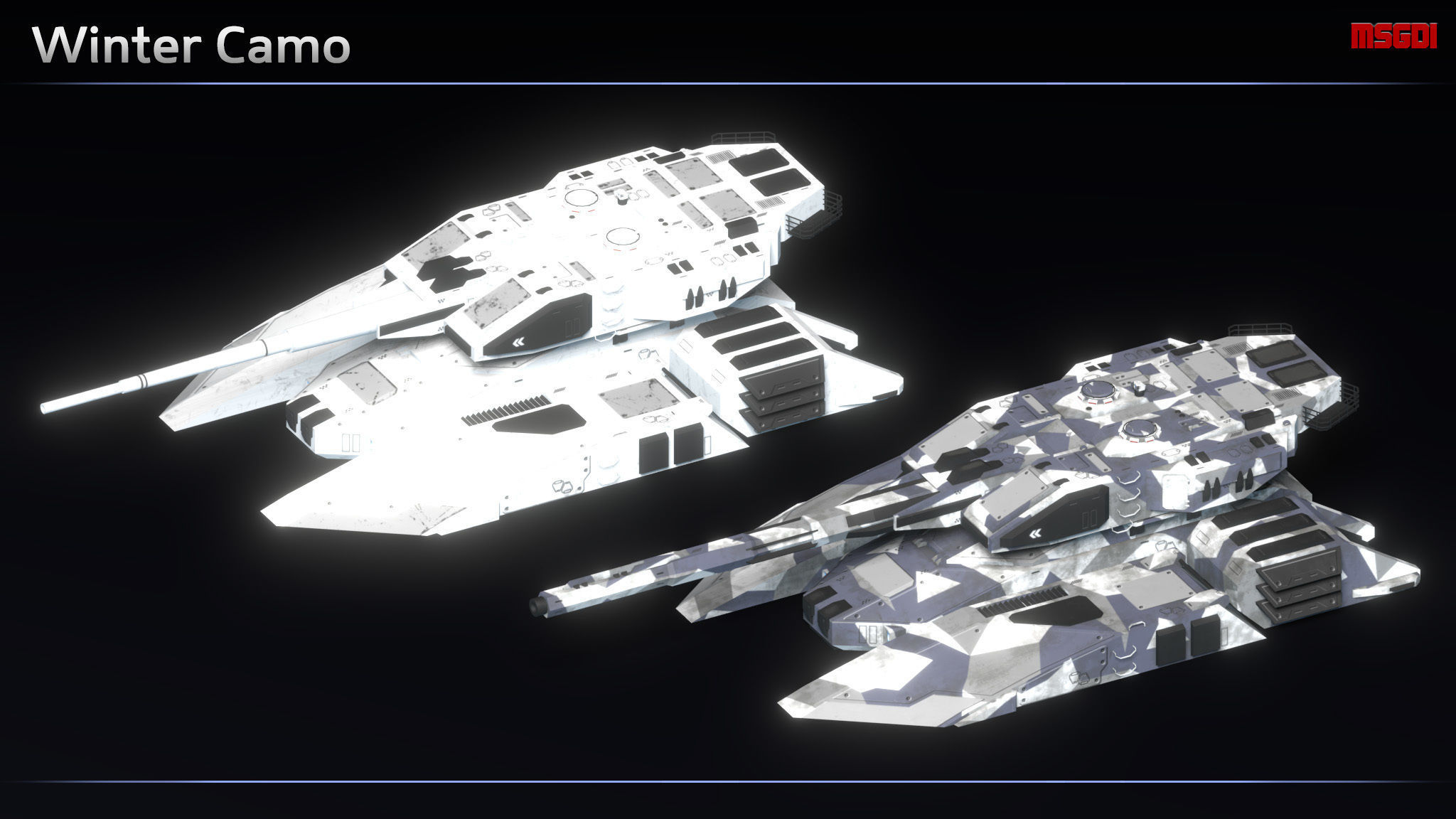 Scifi Titan Heavy Antigrav Tank Low-poly 3D model_9