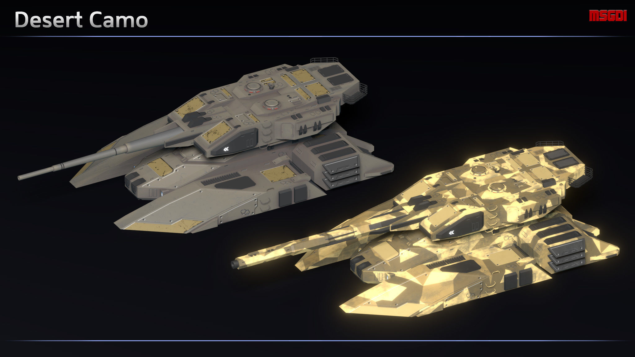 Scifi Titan Heavy Antigrav Tank Low-poly 3D model_8