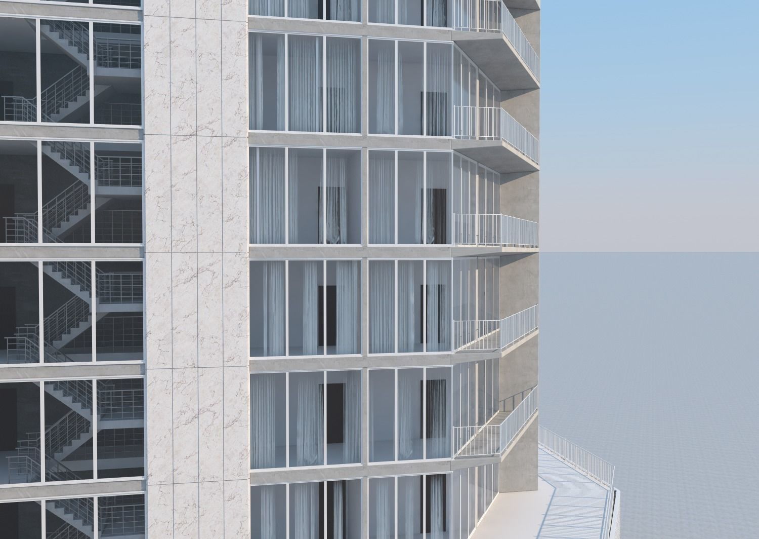 The white building - Residential Building 3D model_20