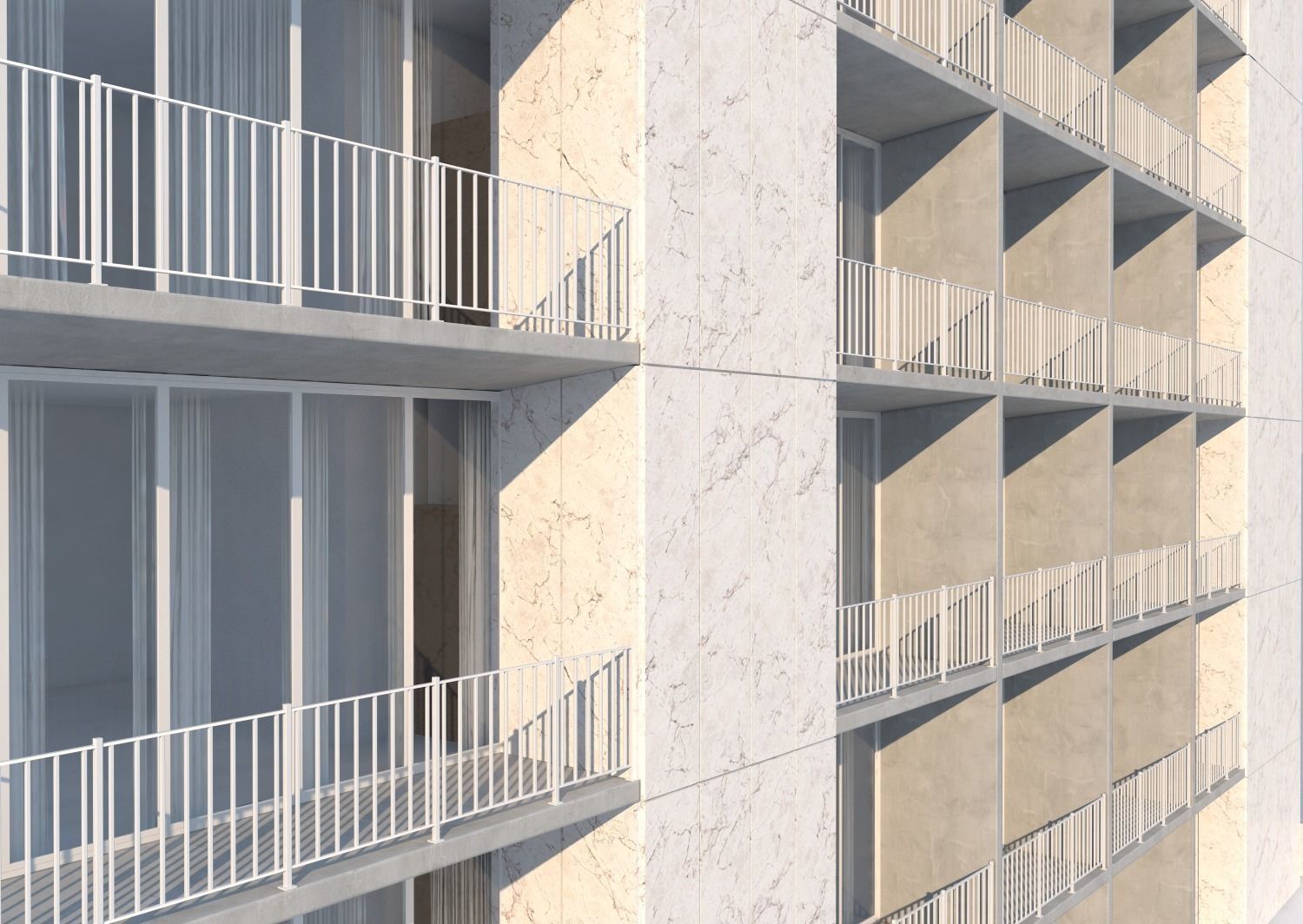 The white building - Residential Building 3D model_9