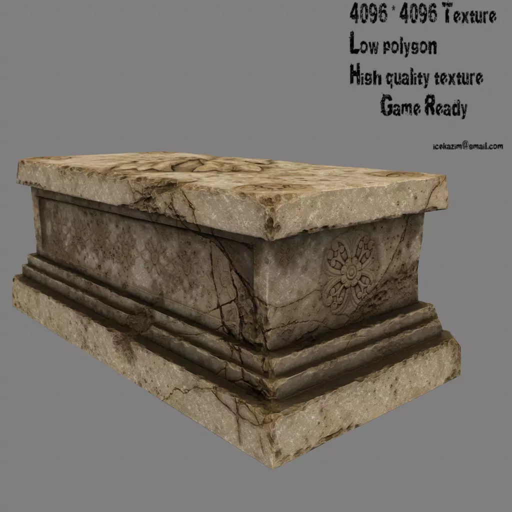 base statue 23 Low-poly 3D model