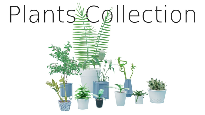 Plants Collection plant in pot Low-poly 3D model