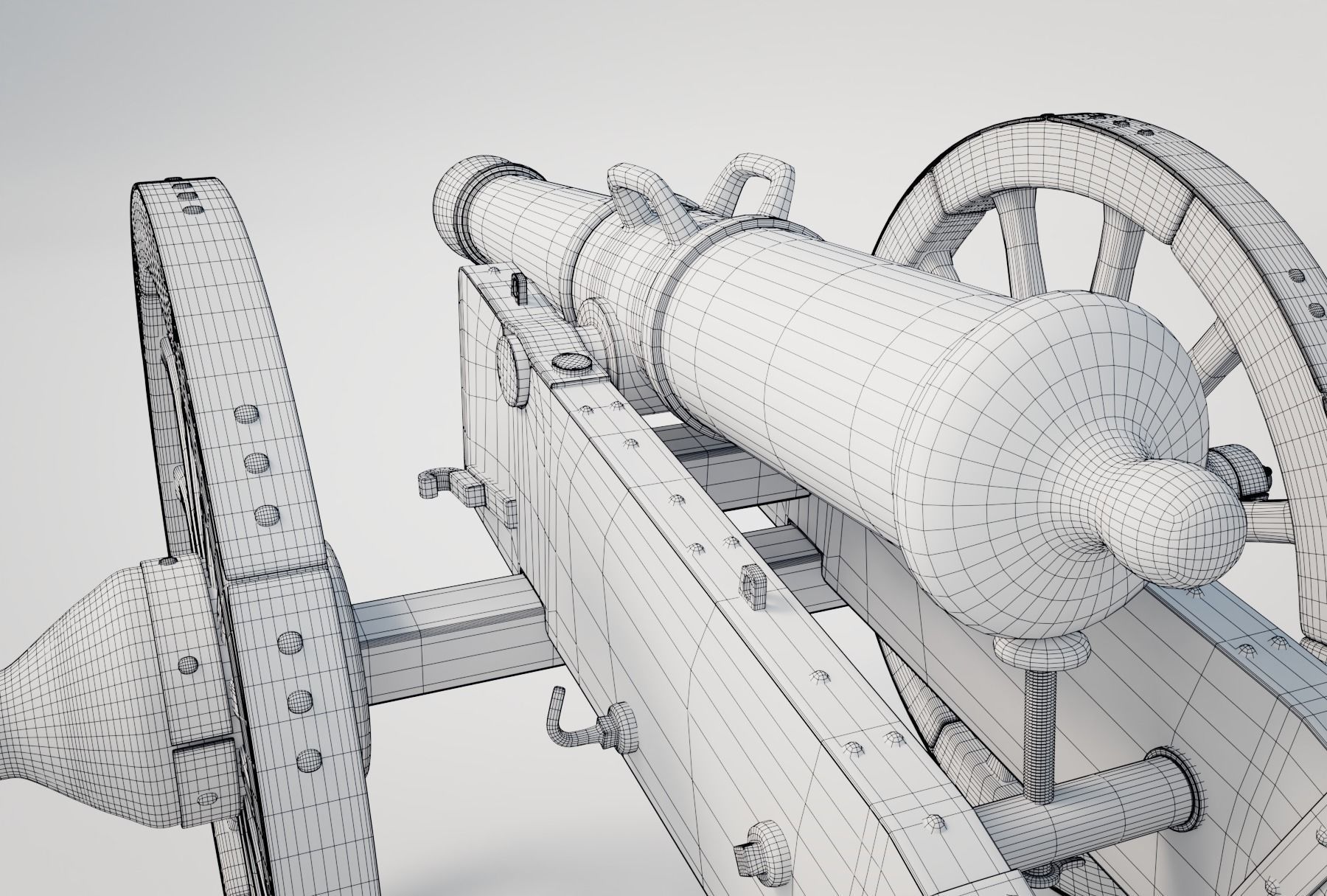 Heavy French Field Cannon 3D model_11