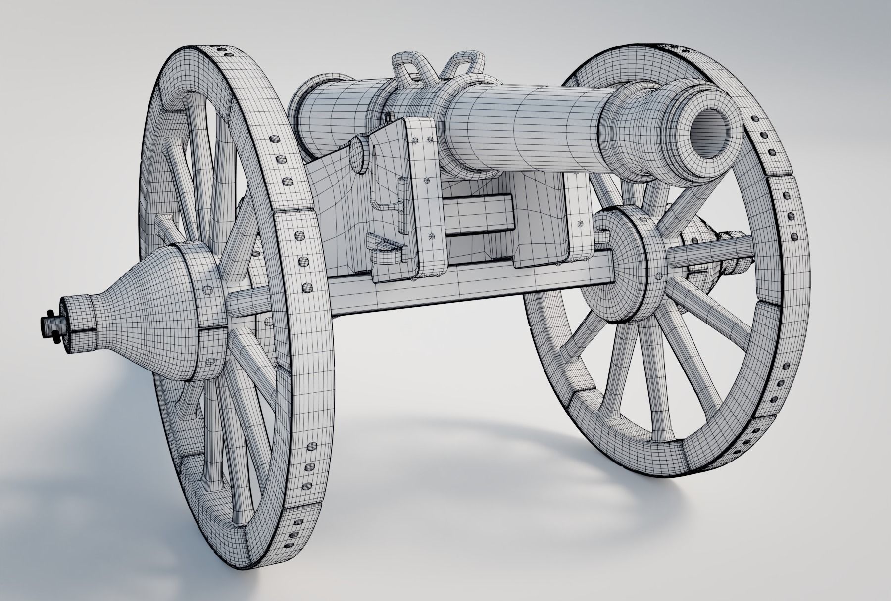 Heavy French Field Cannon 3D model_3
