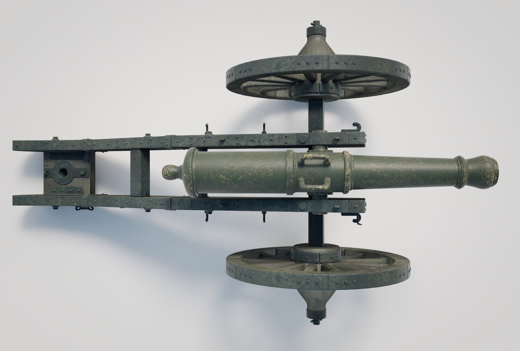 Heavy French Field Cannon 3D model_8