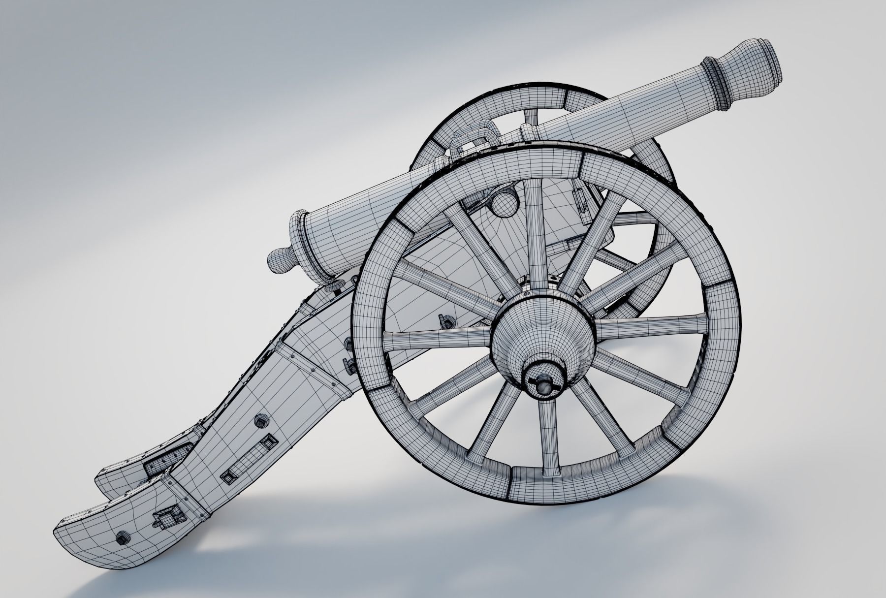 Heavy French Field Cannon 3D model_1