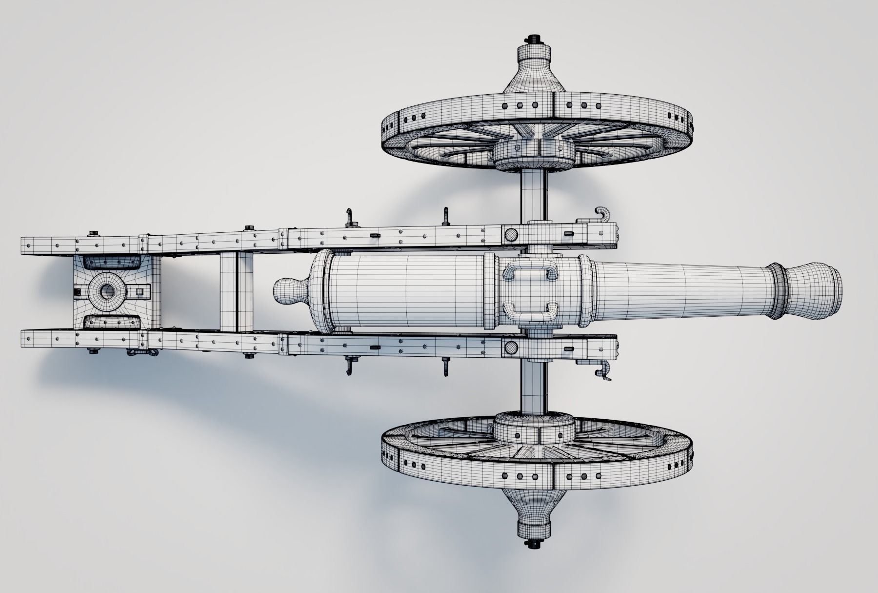 Heavy French Field Cannon 3D model_9